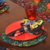 Sweet Pea Linens - Black Butterfly Batik Cloth Napkin (SKU#: R-1010-Q26) - Table Setting