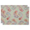 Sweet Pea Linens - Mint Green Paisley Rectangle Placemats - Set of Two (SKU#: RS2-1002-Q7) - Main Product Image