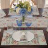 Sweet Pea Linens - Mint Green Paisley Rectangle Placemats - Set of Two (SKU#: RS2-1002-Q7) - Table Setting