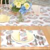 Sweet Pea Linens - White Paisley Rectangle Placemats - Set of Two (SKU#: RS2-1002-Q8) - Table Setting