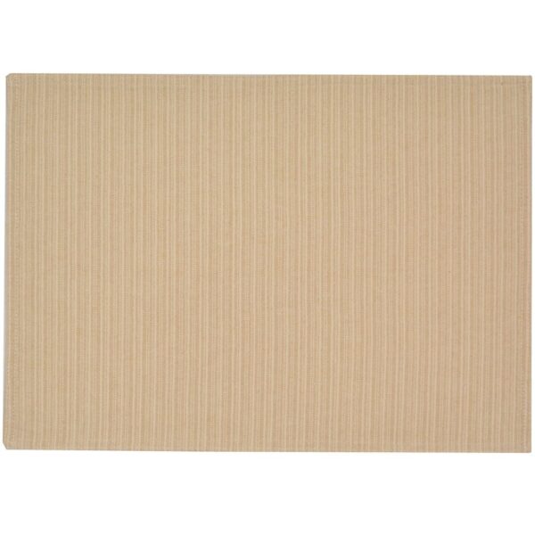 Sweet Pea Linens - Golden Yellow & Tan Canvas Striped Rectangle Placemats - Set of Two (SKU#: RS2-1002-R5) - Main Product Image