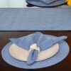 Sweet Pea Linens - Periwinkle Blue Quilted Charger-Center Round Placemat (SKU#: R-1015-T3) - Table Setting