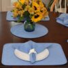 Sweet Pea Linens - Periwinkle Blue Quilted Rectangle Placemats - Set of Two (SKU#: RS2-1001-T3) - Table Setting