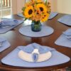 Sweet Pea Linens - Periwinkle Blue Quilted Wedge-Shaped Placemats - Set of Two (SKU#: RS2-1006-T3) - Table Setting