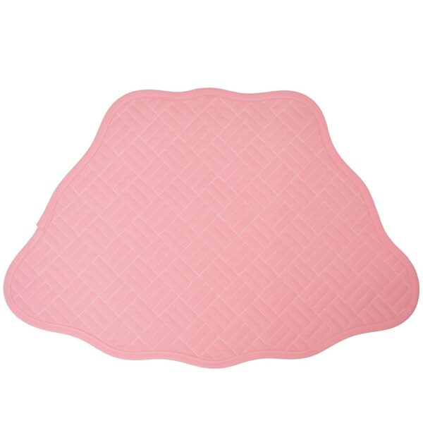 Sweet Pea Linens - Pink Quilted Scalloped Wedge-Shaped Placemats - Set of Two (SKU#: RS2-1005-T4) - Main Product Image
