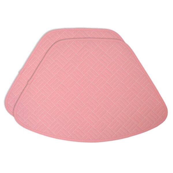 Sweet Pea Linens - Pink Quilted Wedge-Shaped Placemats - Set of Two (SKU#: RS2-1006-T4) - Main Product Image
