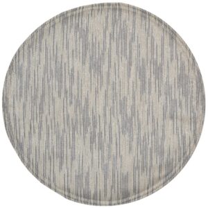 Sweet Pea Linens - Silver & Cream Metallic Striped Charger-Center Round Placemat (SKU#: R-1015-U10) - Main Product Image
