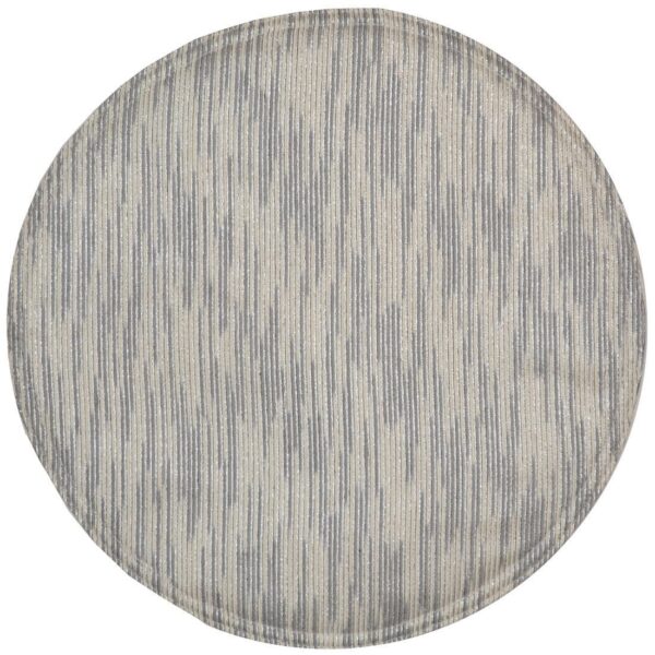 Sweet Pea Linens - Silver & Cream Metallic Striped Charger-Center Round Placemats - Set of Two (SKU#: RS2-1015-U10) - Main Product Image