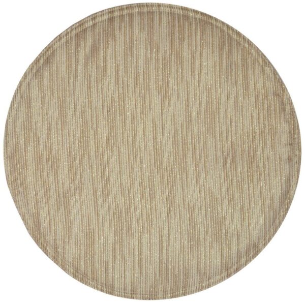 Sweet Pea Linens - Gold & Cream Metallic Striped Charger-Center Round Placemat (SKU#: R-1015-U11) - Main Product Image