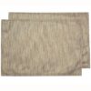 Sweet Pea Linens - Gold & Cream Metallic Striped Rectangle Placemats - Set of Two (SKU#: RS2-1002-U11) - Main Product Image
