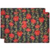 Sweet Pea Linens - Poinsettia Garland Holiday Print Rectangle Placemats - Set of Two (SKU#: RS2-1002-U14) - Main Product Image