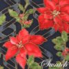Sweet Pea Linens - Poinsettia Garland Holiday Print Rectangle Placemats - Set of Four plus Center Round-Charger (SKU#: RS5-1002-U14) - Swatch