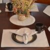 Sweet Pea Linens - Beige Crypton Twill Rectangle Placemats - Set of Two (SKU#: RS2-1002-U6) - Table Setting