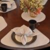 Sweet Pea Linens - Beige Crypton Twill Wedge-Shaped Placemats - Set of Two (SKU#: RS2-1006-U6) - Table Setting