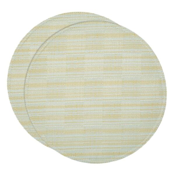 Sweet Pea Linens - Pale Blue Check Textured Charger-Center Round Placemats - Set of Two (SKU#: RS2-1015-U7) - Main Product Image