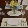 Sweet Pea Linens - Pale Blue Check Textured Rectangle Placemats - Set of Four plus Center Round-Charger (SKU#: RS5-1002-U7) - Table Setting
