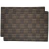 Sweet Pea Linens - Brown Check Textured Rectangle Placemats - Set of Two (SKU#: RS2-1002-U8) - Main Product Image