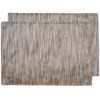 Sweet Pea Linens - Brown & Cream with Silver Metallic Striped Rectangle Placemats - Set of Two (SKU#: RS2-1002-U9) - Main Product Image