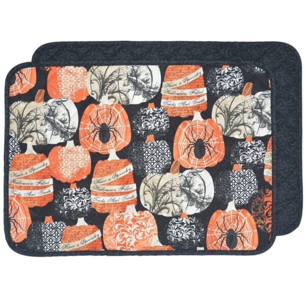Sweet Pea Linens - Quilted French Halloween Rectangle Placemat (SKU#: R-1001-V1) - Main Product Image