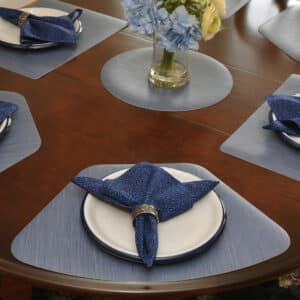Blue Stripe Vinyl Wipe-Clean Table Linen Collection