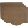 Sweet Pea Linens - Brown & Tan Dot Vinyl Wipe Clean Rectangle Placemats - Set of Four plus Center Round-Charger (SKU#: RS5-1002-V2) - Main Product Image