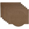 Sweet Pea Linens - Brown & Tan Dot Vinyl Wipe Clean Rectangle Placemats - Set of Six plus Center Round-Charger (SKU#: RS7-1002-V2) - Main Product Image