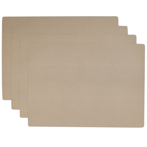Sweet Pea Linens - Tan Dot Vinyl Wipe Clean Rectangle Placemats - Set of Four (SKU#: RS4-1002-V3) - Main Product Image