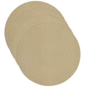 Sweet Pea Linens - Tan Dot Vinyl Wipe Clean Charger-Center Round Placemat - Set of Four (SKU#: RS4-1015-V3) - Main Product Image