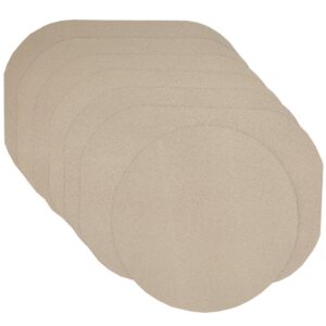 Sweet Pea Linens - Tan Dot Vinyl Wipe Clean Oval Placemats - Set of Six plus Center Round-Charger (SKU#: RS7-1040-V3) - Main Product Image