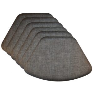 Sweet Pea Linens - Silver & Black Vinyl Wipe Clean Wedge-Shaped Placemats - Set of Six (SKU#: RS6-1006-V4) - Main Product Image