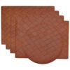 Sweet Pea Linens - Brick Leather Look Vinyl Wipe Clean Rectangle Placemats - Set of Four plus Center Round-Charger (SKU#: RS5-1002-V5) - Main Product Image