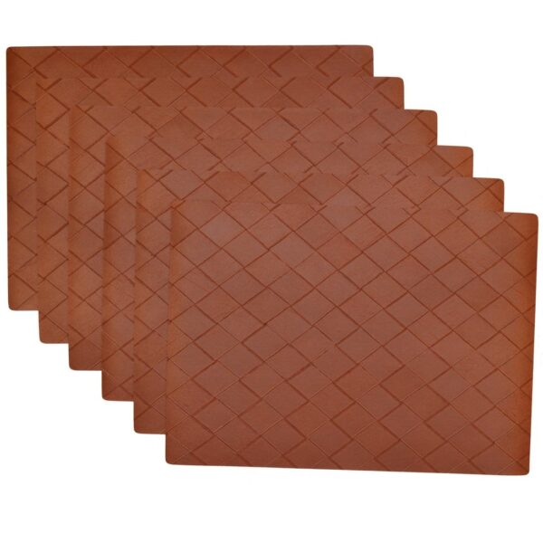Sweet Pea Linens - Brick Leather Look Vinyl Wipe Clean Rectangle Placemats - Set of Six (SKU#: RS6-1002-V5) - Main Product Image