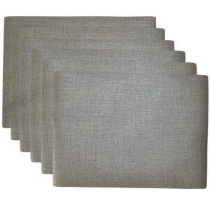 Sweet Pea Linens - Silver & Grey Vinyl Wipe Clean Rectangle Placemats - Set of Six (SKU#: RS6-1002-V7) - Main Product Image