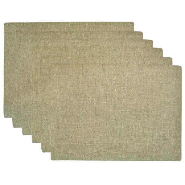 Sweet Pea Linens - Green Vinyl Wipe Clean Rectangle Placemats - Set of Six (SKU#: RS6-1002-V8) - Main Product Image