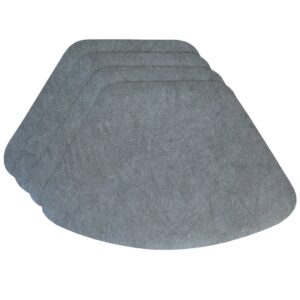 Sweet Pea Linens - Dusty Blue Vinyl Wipe Clean Wedge-Shaped Placemats - Set of Four (SKU#: RS4-1006-V9) - Main Product Image