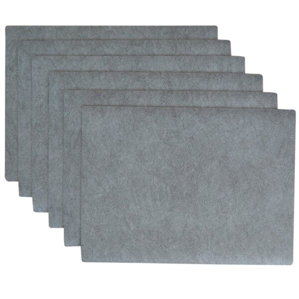 Sweet Pea Linens - Dusty Blue Vinyl Wipe Clean Rectangle Placemats - Set of Six (SKU#: RS6-1002-V9) - Main Product Image