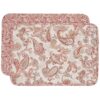 Sweet Pea Linens - Quilted Brick Red & Beige Paisley Print Rectangle Placemat (SKU#: R-1001-W4) - Main Product Image