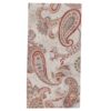 Sweet Pea Linens - Beige & Brick Red Paisley Print Cloth Napkin (SKU#: R-1010-W40) - Main Product Image