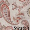 Sweet Pea Linens - Beige & Brick Red Paisley Print Cloth Napkin (SKU#: R-1010-W40) - Swatch