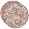 Sweet Pea Linens - Quilted Brick Red & Beige Paisley Print Charger-Center Round Placemat (SKU#: R-1015-W4) - Main Product Image