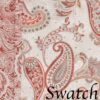 Sweet Pea Linens - Quilted Brick Red & Beige Paisley Print Charger-Center Round Placemat (SKU#: R-1015-W4) - Swatch