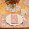 Sweet Pea Linens - Quilted Brick Red & Beige Paisley Print Rectangle Placemats - Set of Two (SKU#: RS2-1001-W4) - Alternate Table Setting