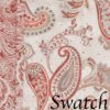 Sweet Pea Linens - Quilted Brick Red & Beige Paisley Print Wedge-Shaped Placemats - Set of Two (SKU#: RS2-1006-W4) - Swatch