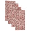 Sweet Pea Linens - Brick Red Paisley Print Cloth Napkins - Set of Four (SKU#: RS4-1010-W4) - Alternate Table Setting