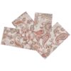 Sweet Pea Linens - Beige & Brick Red Paisley Print Cloth Napkins - Set of Four (SKU#: RS4-1010-W40) - Main Product Image