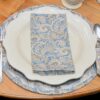 Sweet Pea Linens - Blue Paisley Print Cloth Napkin (SKU#: R-1010-W5) - Table Setting