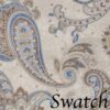 Sweet Pea Linens - Beige & Blue Paisley Print  Cloth Napkin (SKU#: R-1010-W50) - Swatch