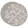 Sweet Pea Linens - Quilted Blue & Beige Paisley Print Charger-Center Round Placemat (SKU#: R-1015-W5) - Main Product Image