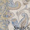 Sweet Pea Linens - Quilted Blue & Beige Paisley Print Charger-Center Round Placemat (SKU#: R-1015-W5) - Swatch