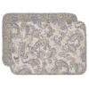 Sweet Pea Linens - Quilted Blue & Beige Paisley Print Rectangle Placemats - Set of Two (SKU#: RS2-1001-W5) - Main Product Image